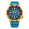 CITIZENCitizen Promaster Dive BN0162‑02X Men's 44 mm Eco‑Drive Diver – Turquoise Dial, Gold - Tone Case, 200 mWATCHESEcecile