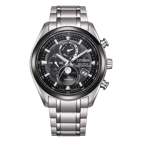 CITIZENCitizen Tsuki‑Yomi Moonphase BY1018‑80E 43mm Super Titanium Watch – Black Dial, Eco‑Drive, Radio‑ControlledWATCHESEcecile