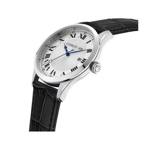 CERRUTI 1881Cerruti 1881 Torcegno CIWGB2114102 Men's Quartz Watch - White Dial, Black Leather StrapWATCHESEcecile