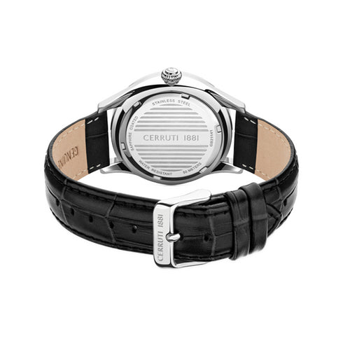 CERRUTI 1881Cerruti 1881 Torcegno CIWGB2114102 Men's Quartz Watch - White Dial, Black Leather StrapWATCHESEcecile