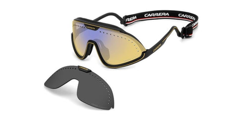 CARRERACarrera C Sport 01/S Shield Sunglasses – Black/Gold Frame, Interchangeable LensesEYEWEAREcecile