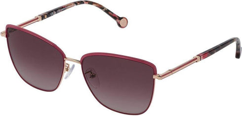 Gafas de sol para mujer Carolina Herrera SHE160_0A93 - Montura marrón, lentes degradadas marrones