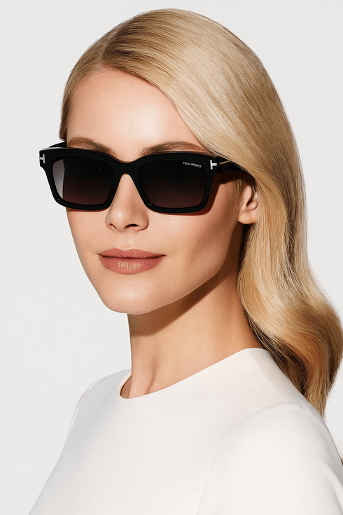TOM FORDTom Ford MIKEL FT1085 01A Women's Sunglasses – 54 mm Black Acetate Frame, Smoke Grey Lenses, UV400EYEWEAREcecile