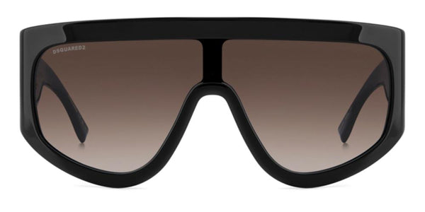 DSQUARED2Dsquared2 D2 0149/S 807HA Sunglasses – Black Shield Frame, Brown Gradient LensesEYEWEAREcecile
