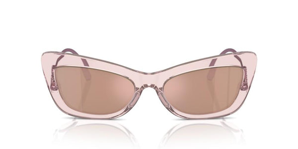 DOLCE & GABBANADolce & Gabbana DG4467B 31486X Women's Cat - Eye Sunglasses - Transparent Rose Frame, Light Brown Pink Mirror LensesEYEWEAREcecile