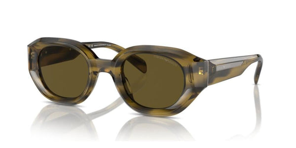 EMPORIO ARMANIEmporio Armani EA4230U 614873 Men's Sunglasses - Shiny Striped Green Frame, Dark Brown Lenses, 48mmEYEWEAREcecile