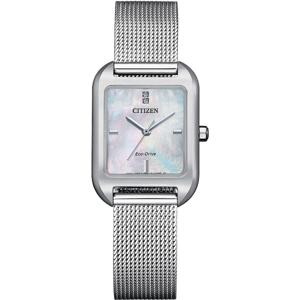 CITIZENCitizen EM0491 - 81D Eco - Drive Women's Watch - Mother of Pearl Dial, Steel Mesh BraceletWATCHESEcecile