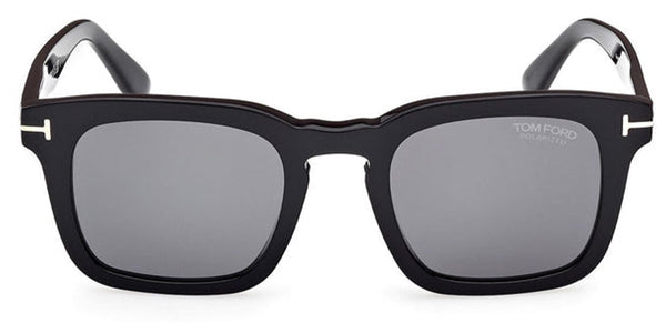 Tom Ford FT0751-N Occhiali da sole quadrati unisex "Dax" - Montatura 50 mm in acetato nero lucido, lenti grigio fumo, UV400