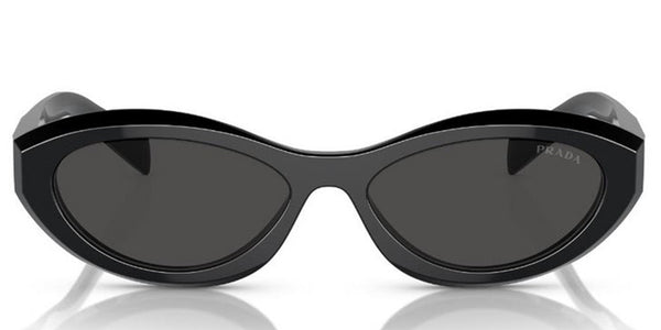 Prada PR 26ZS 16K08Z Occhiali da sole irregolari Cat-Eye da donna - 55 mm Lente grigio scuro, acetato nero, UV400
