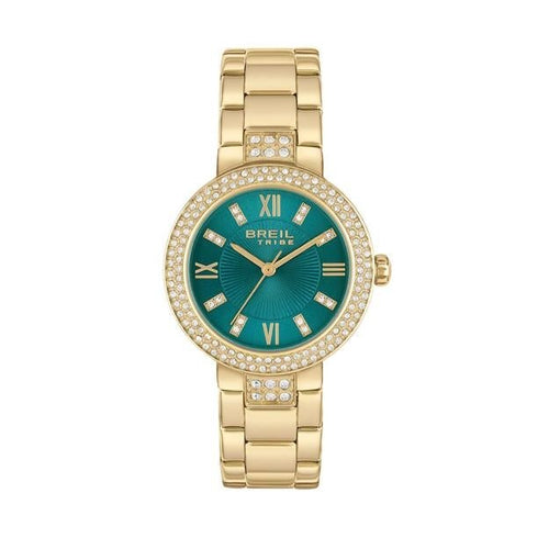 BREILBreil Tribe EW0726 Dance Floor Women's Watch – Gold Steel, Peacock Green Dial, Crystal AccentsWATCHESEcecile