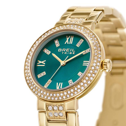BREILBreil Tribe EW0726 Dance Floor Women's Watch – Gold Steel, Peacock Green Dial, Crystal AccentsWATCHESEcecile