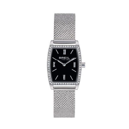 BREILBreil Althea EW0746 Women's Watch – 22x22.5mm Stainless Steel, Black Dial with Crystal Accents, Milanese Mesh BraceletWATCHESEcecile
