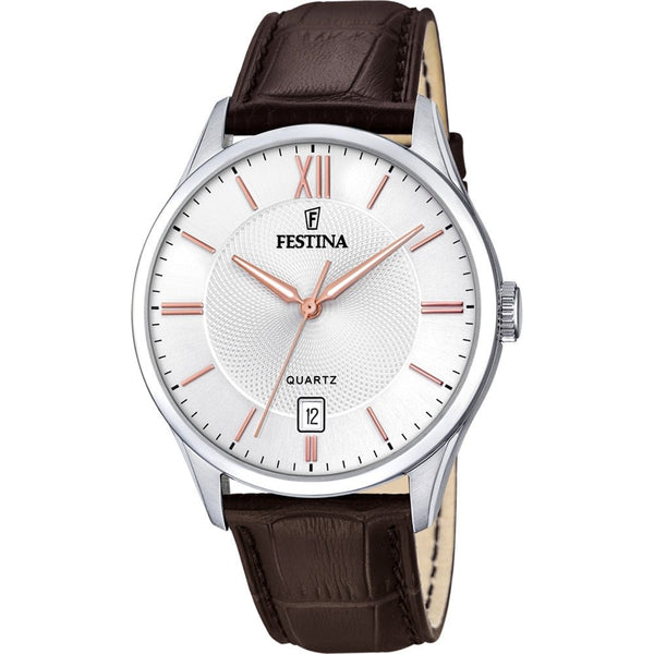 FESTINAFestina F20426/4 Classic Men's Watch – Silver Dial, Brown Leather StrapWATCHESEcecile