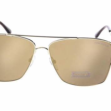 Tom Ford FT0651 28C Occhiali da sole da uomo - Montatura in oro rosa lucido, lenti a specchio fumé