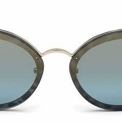 Tom Ford FT0657 55X Occhiali da sole da donna - Montatura blu chiaro lucido, lenti flash oro blu sfumato