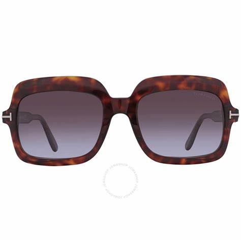 Tom Ford FT0688 54T Occhiali da sole da donna - Montatura avana rosso, lenti sfumate bordeaux