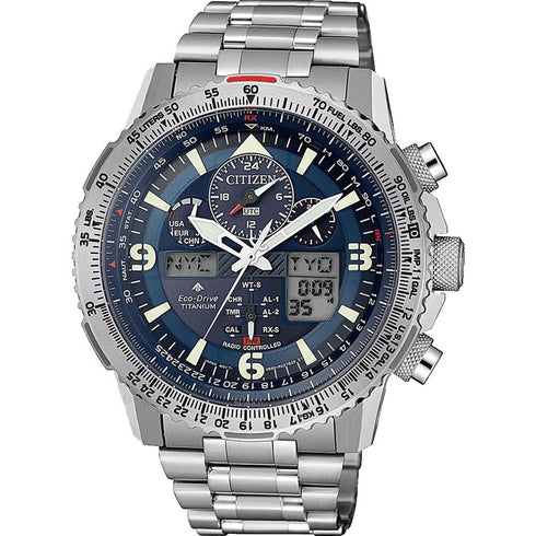CITIZENCitizen Promaster Skyhawk JY8100‑80L Titanium Eco‑Drive Pilot Watch Blue DialWATCHESEcecile