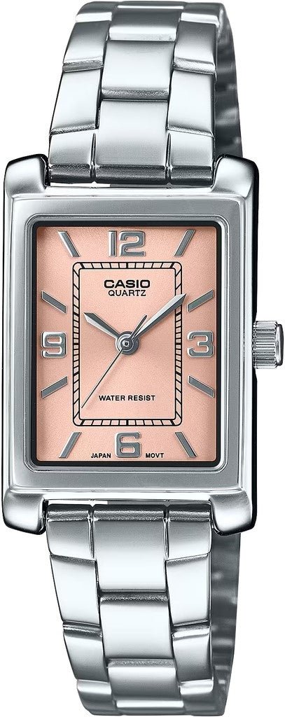CASIO & VINTAGECasio LTP‑1234DD‑4ADF Women’s 32 × 21 mm Quartz Watch – Pink Dial, Stainless Steel Bracelet, Daily Water ResistantEcecile