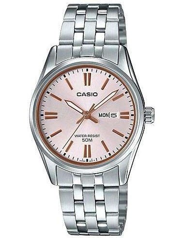 CASIO & VINTAGECasio LTP - 1335D - 4AVDF Women's Analog Watch - Silver Stainless Steel Band, Pink DialWATCHESEcecile