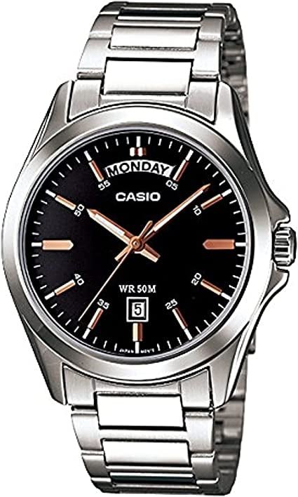 CASIO & VINTAGECasio MTP - 1370D - 1A2VDF Men's Analog Watch - Black Dial, Stainless Steel BandWATCHESEcecile