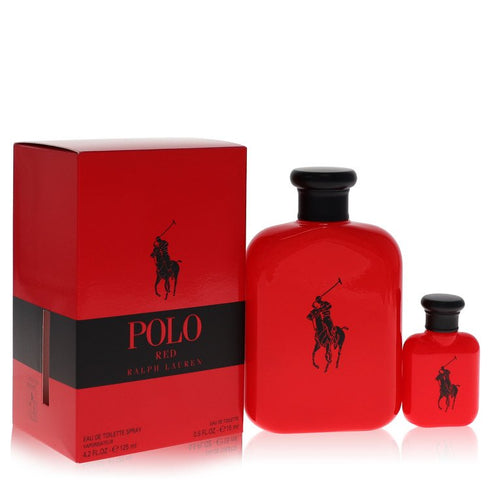 Set regalo Polo Red Cologne By Ralph Lauren - 4,2 oz Eau De Toilette Spray + 0,5 oz Mini EDT