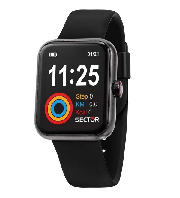 SECTORSector S - 03 R3251282005 Unisex Smartwatch – Black Aluminum Case, Silicone StrapWATCHESEcecile