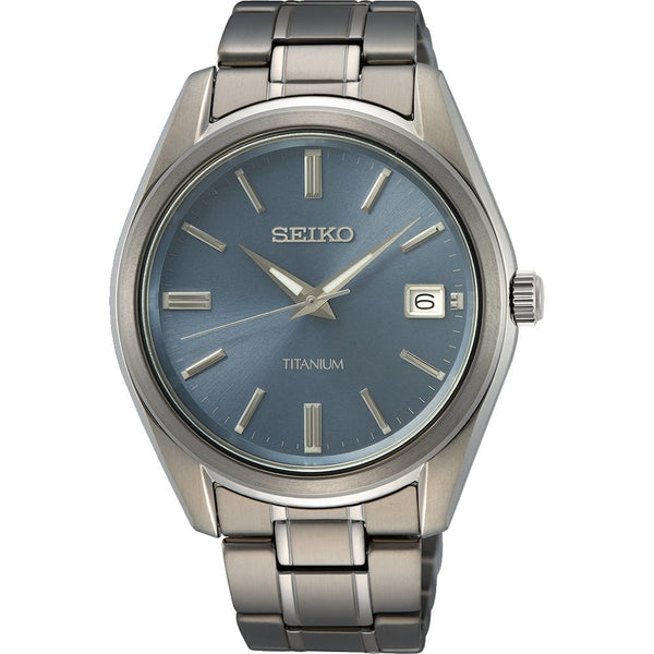 SEIKOSeiko SUR371P1 Men's Titanium Watch - Blue Dial, Sapphire CrystalWATCHESEcecile
