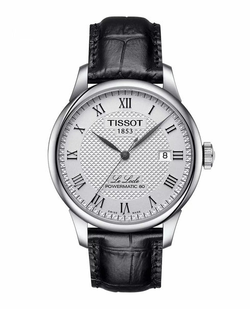 TISSOTTissot Le Locle Powermatic 80 T006.407.16.033.00 Men's 39.3mm Automatic Watch – Silver Dial, Black Leather Strap, Date DisplayWATCHESEcecile
