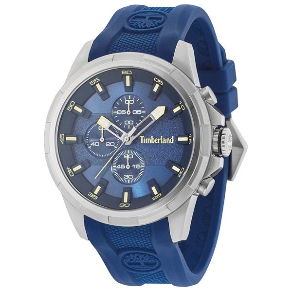 TIMBERLANDTimberland Boxford TBL15253JS/03P Men's 48mm Blue Dial Chronograph Watch, Blue Silicone StrapWATCHESEcecile