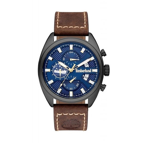 TIMBERLANDTimberland Seabrook TBL15640JLU/03 Men's 45mm Blue Dial Chronograph Watch, Brown Leather StrapWATCHESEcecile