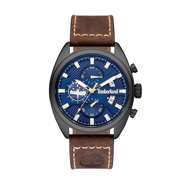 TIMBERLANDTimberland Seabrook TBL15640JLU/03 Men's 45mm Blue Dial Chronograph Watch, Brown Leather StrapWATCHESEcecile