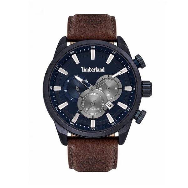 TIMBERLANDTimberland Millway TBL16002JLABL/03 Men's 47mm Blue Dial Quartz Watch, Brown Leather StrapWATCHESEcecile