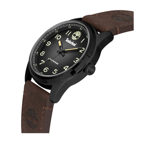 TIMBERLANDTimberland TDWGA2152104 Northbridge Men's Watch – 45mm Black Stainless Steel Case, Brown Leather Strap, Black Dial, Quartz Movement, 5 ATM Water ResistanceWATCHESEcecile