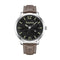 TIMBERLANDTimberland TDWGB2132401 Clarksville Men's Watch – 48mm Silver Stainless Steel Case, Black Dial, Brown Leather Strap, Date Display, Quartz Movement, 5 ATM Water ResistanceWATCHESEcecile
