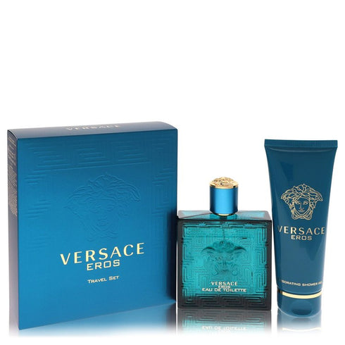 Versace Eros Cologne By Versace Gift Set - 3.4 oz Eau De Toilette Spray + 3.4 oz Shower Gel