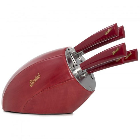 BERKEL ELEGANCE SET OF 5 CHEF KNIVES RED