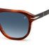 David Beckham DB 1171/S EX4-08 50 Sunglasses - Brown Horn Frame, Dark Blue Lenses