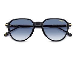 Carrera 342/S 2M2-08 Men's Sunglasses - Black and Gold Frame, Dark Blue Shaded Lenses