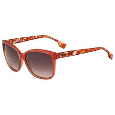 BOSS Orange 0060/S FLC-3X Women's Sunglasses - Coral Frame, Grey Pink Shaded Lenses