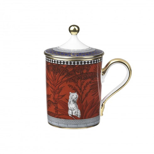 Ginori 1735 Totem Tiger Tasse mit Deckel