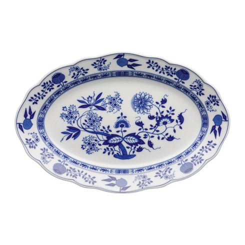 Hutschenreuther Blau Zwiebelmuster Oval Platter 35 cm