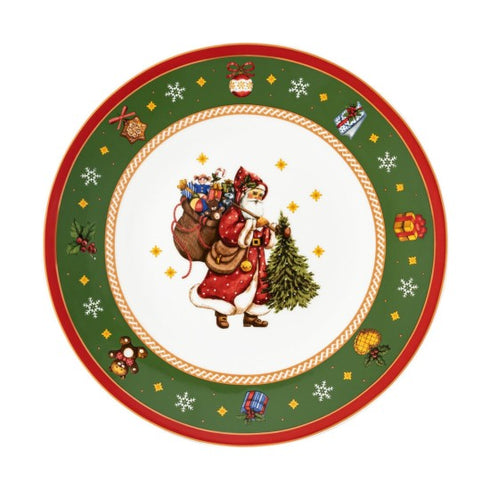 Hutschenreuther Happy Wintertime Set of 6 Biscuit Plates Green 31 cm