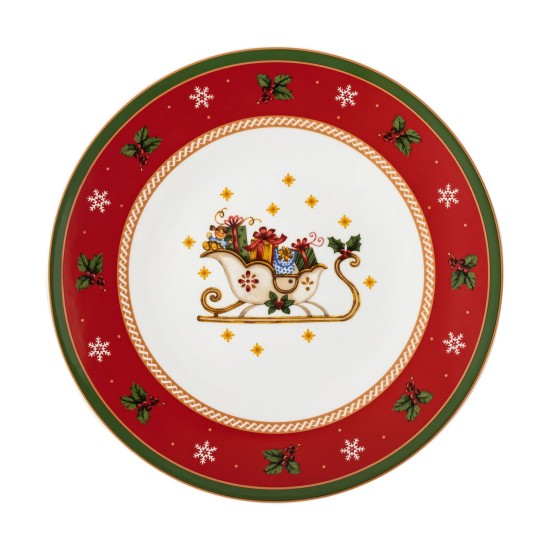 Hutschenreuther Happy Wintertime Set of 6 Biscuit Plates Red 31 cm