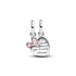 Pandora Splittable Mother & Daughter Dangle Charm 793766C01 - Sterling Silver, Pink Enamel Hearts