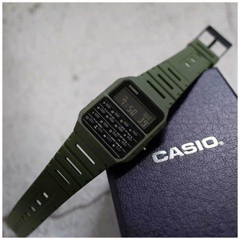 Casio CA-53WB-3BEF Unisex Digital Calculator Watch - Green Resin Strap