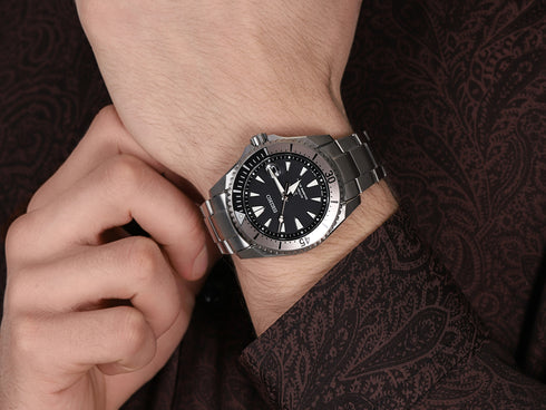 Seiko Prospex SPB189J1 Reloj de buceo automático para hombre 'Shogun' - Caja de titanio, esfera negra