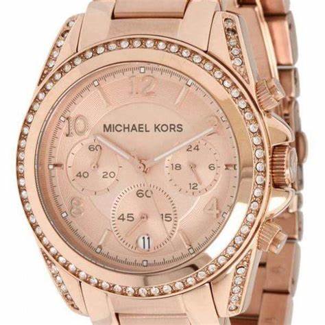 Michael Kors Blair MK5263 Orologio cronografo da donna in tonalità oro rosa - Accenti di cristallo