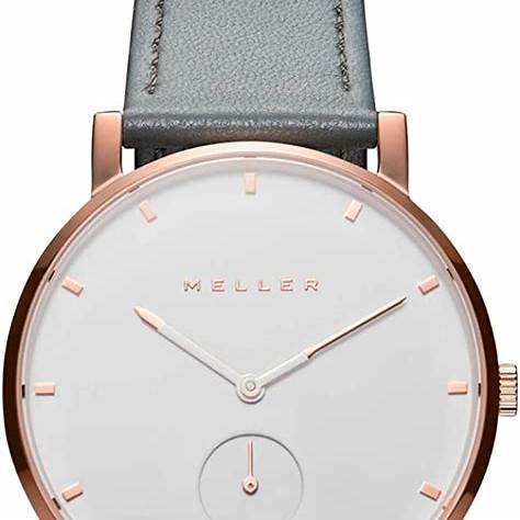 Meller Maori Roos Grey 2R-1GREY Unisex Watch - Rose Gold Case, Grey Leather Strap