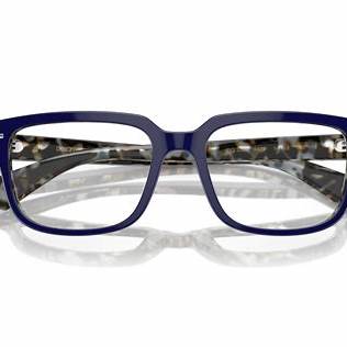 Dolce & Gabbana DG3380 3423 U 52 Occhiali da vista quadrati da uomo - Montatura blu su blu avana