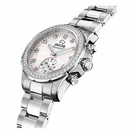 Jaguar J980/1 Women's Connected Hybrid Watch - Stainless Steel, Mother-of-Pearl Dial